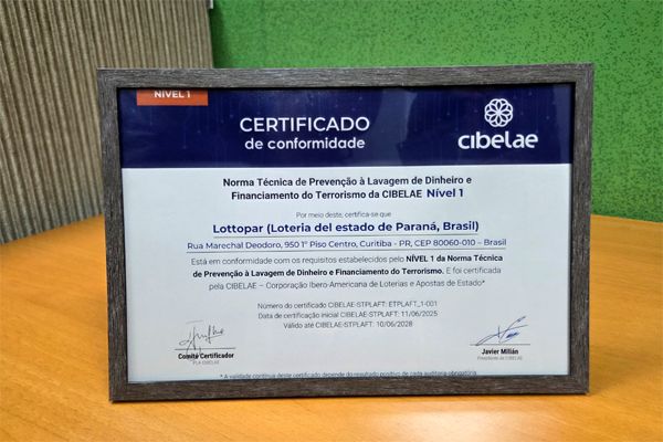 lottopar-recebe-certificacao-internacional-em-prevencao-a-lavagem-de-dinheiro-e-se-torna-pioneira-no-brasil Lottopar recebe certificação internacional em prevenção à lavagem de dinheiro e se torna pioneira no Brasil
